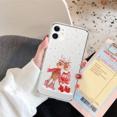 Чехол-накладка для телефона из качественного силикона с милым принтом "Два оленя" на iPhone 11