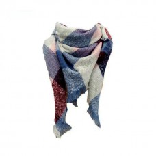 Модный женский теплый клетчатый треугольный шарф, шейный платок, накидка