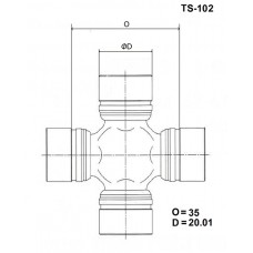 Крестовина карданного вала TOYO
					
TS-102