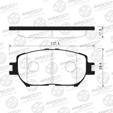 Колодки тормозные дисковые Avantech противоскрипная пластина в компл.
					
AV837