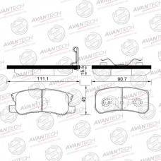Колодки тормозные дисковые Avantech противоскрипная пластина в компл.
					
AV828