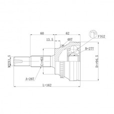 Шрус привода DOUBLE FORCE, с ABS
					
DFCV072