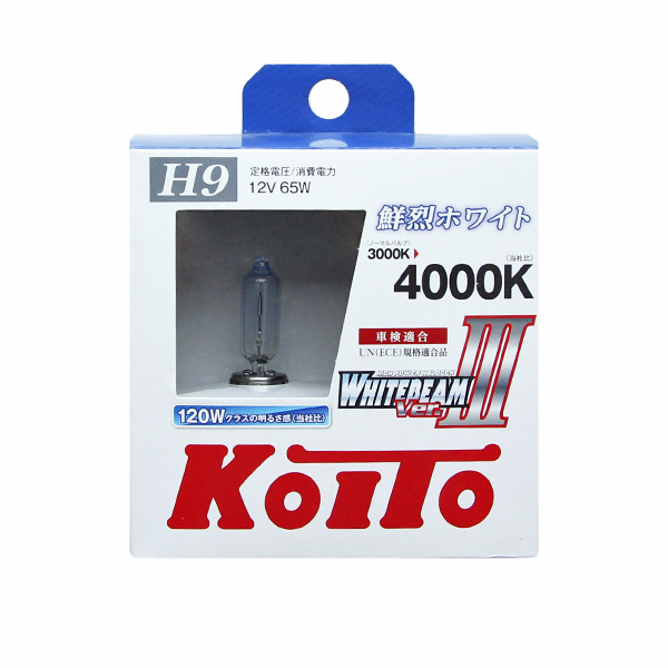 
Лампа высокотемпературная Koito Whitebeam H9 12V 65W (120W) 4000K (комплект 2 шт.)
					