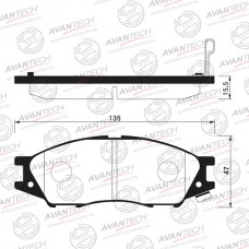 Колодки тормозные дисковые Avantech противоскрипная пластина в компл.
					
AV734