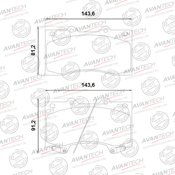 
Колодки тормозные дисковые Avantech (противоскрипная пластина в компл.)
					