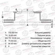 Диск тормозной AVANTECH
					
BR0529S