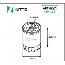 Фильтр масляный NITTO 4TP-112 (C102, 15601-33020, 15601-33021)