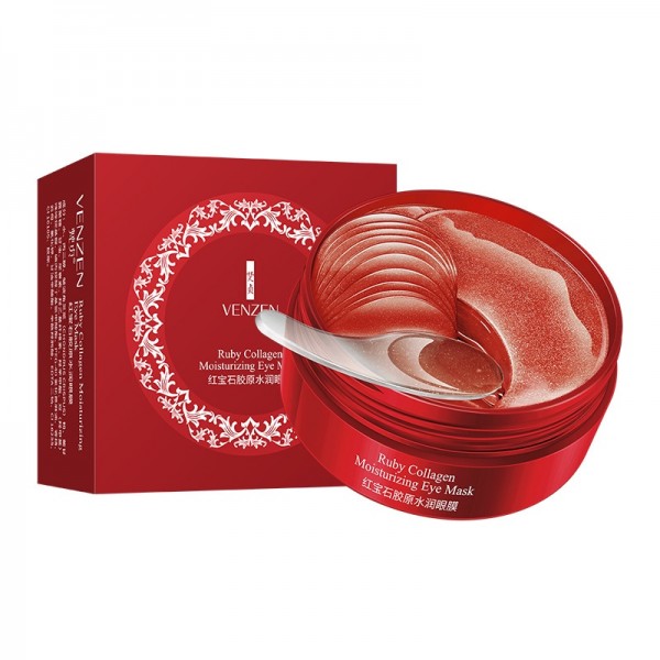 Гидрогелевые патчи для глаз VENZEN Ruby Collagen Hydrating Eye Mask 60 шт.