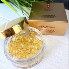 Золотые капсулы VENZEN с омолаживающей сывороткой для кожи вокруг глаз с витамином E и плацентарным экстрактом, 30 шт