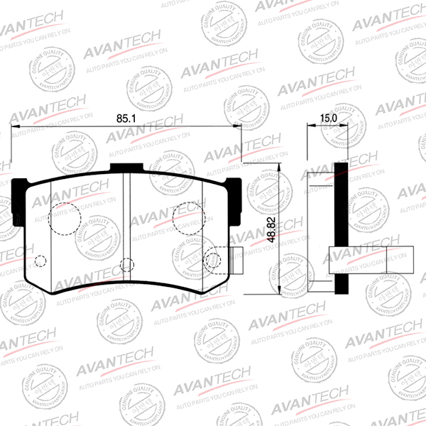 
Колодки тормозные дисковые Avantech (противоскрипная пластина в компл.)
					