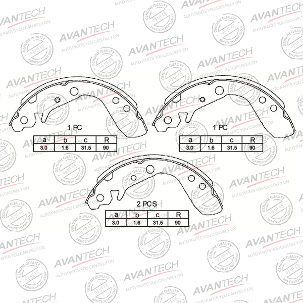 
Колодки тормозные барабанные AVANTECH
					