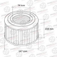 Фильтр воздушный с пропиткой AVANTECH AF0255W