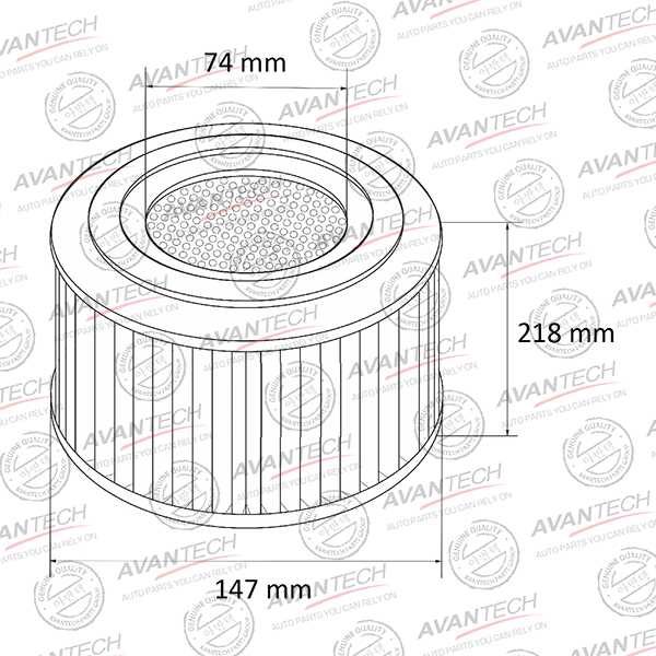 Фильтр воздушный с пропиткой Avantech AF0255W