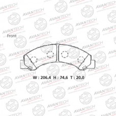 Колодки тормозные дисковые Avantech противоскрипная пластина в компл.
					
AV1046