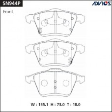 Дисковые тормозные колодки ADVICS
					
SN944P