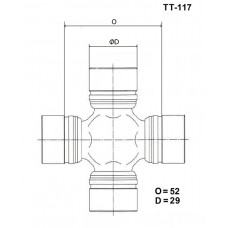 Крестовина карданного вала TOYO
					
TT-117