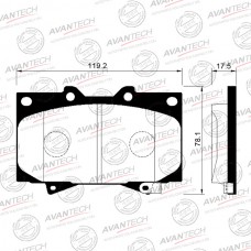 Колодки тормозные дисковые Avantech противоскрипная пластина в компл.
					
AV251