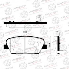 Колодки тормозные дисковые Avantech противоскрипная пластина в компл.