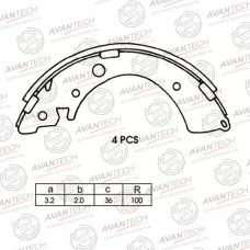 Колодки тормозные барабанные AVANTECH
					
AVS0301