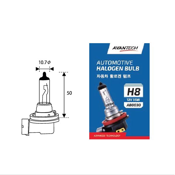 
Лампа головного света Avantech H8 12V 35W
					