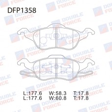 Колодки тормозные дисковые DOUBLE FORCE
					
DFP1358