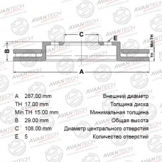 Диск тормозной AVANTECH
					
BR0701S