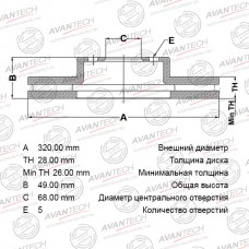 Диск тормозной AVANTECH
					
BR0219S