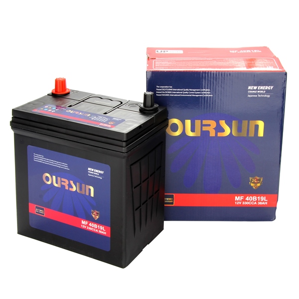 Аккумулятор OURSUN JIS MF 40B19L, 38 А/ч