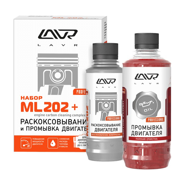 Набор: Раскоксовка LAVR МL-202 Anti Coks + Промывка двигателя Motor Flush (185мл+330мл) Ln2505