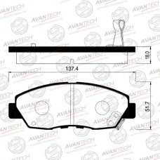 Колодки тормозные дисковые Avantech противоскрипная пластина в компл.
					
AV1020