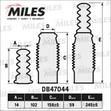 Сервисный комплект (пыльник и отбойник на 1 амортизатор) DB47044 MILES DB47044. 