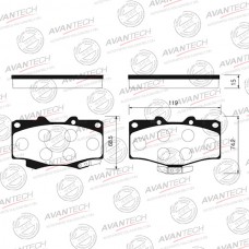 Колодки тормозные дисковые Avantech
					
AV442