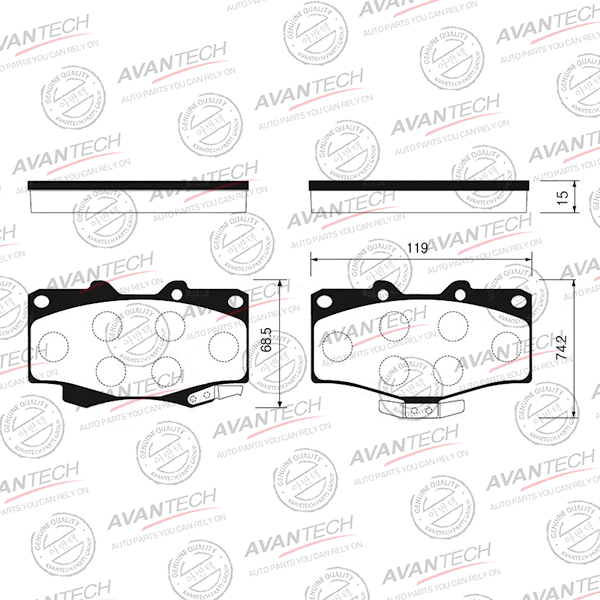 
Колодки тормозные дисковые Avantech
					