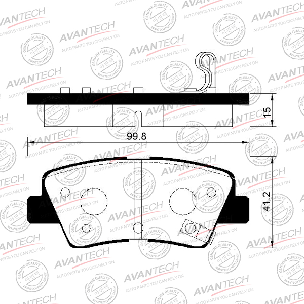 
Колодки тормозные дисковые Avantech (противоскрипная пластина в компл.)
					