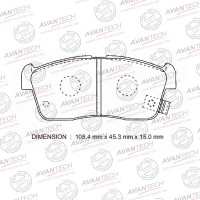 Колодки тормозные дисковые Avantech (противоскрипная пластина в компл.)
					
AV743