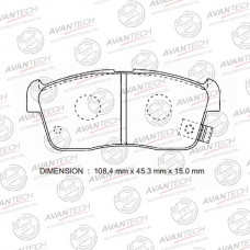 Колодки тормозные дисковые Avantech (противоскрипная пластина в компл.)
					
AV743