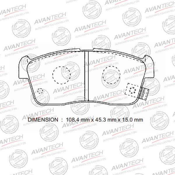 
Колодки тормозные дисковые Avantech (противоскрипная пластина в компл.)
					