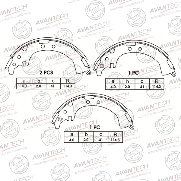 
Колодки тормозные барабанные AVANTECH
					