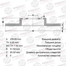 Диск тормозной AVANTECH
					
BR2805S