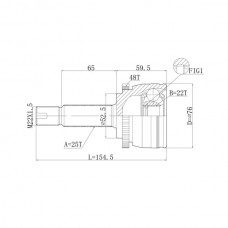 Шрус привода DOUBLE FORCE, с ABS
					
DFCV696