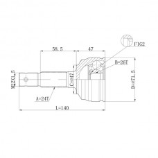 Шрус привода DOUBLE FORCE
					
DFCV075