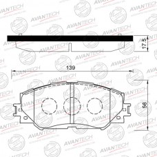 Колодки тормозные дисковые Avantech
					
AV288