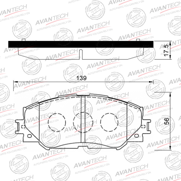 
Колодки тормозные дисковые Avantech
					