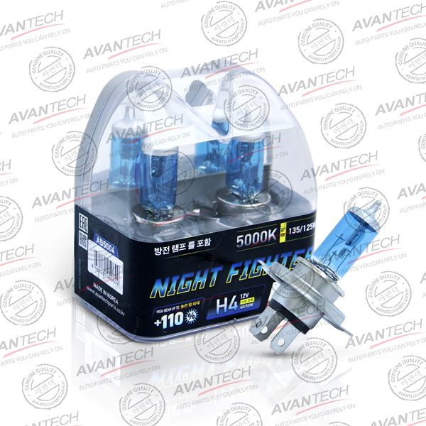 Лампа высокотемпературная Avantech H4 12V 60/55W (135/125W) 5000K, комплект 2 шт.					