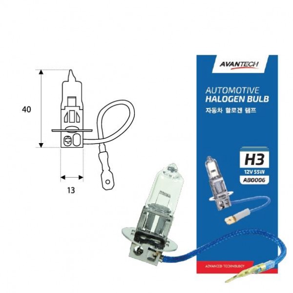 
Лампа головного света Avantech H3 12V 55W
					