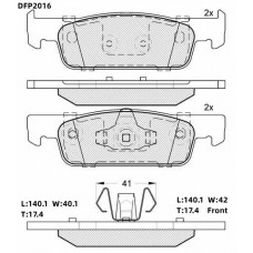 Колодки тормозные дисковые DOUBLE FORCE
					
DFP2016