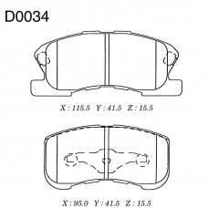 Дисковые тормозные колодки KASHIYAMA
					
D0034