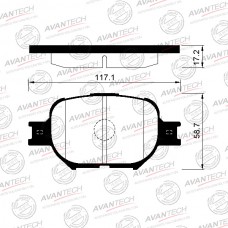 Колодки тормозные дисковые Avantech (противоскрипная пластина в компл.)
					
AV821