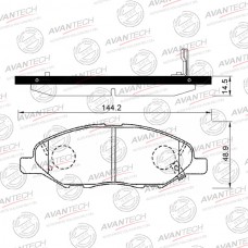 Колодки тормозные дисковые Avantech противоскрипная пластина в компл.
					
AV1048