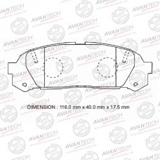 Колодки тормозные дисковые Avantech противоскрипная пластина в компл.
					
AV443